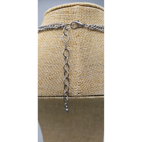 Ruby Rd Doulbe Strand Red Blue & Silver Faux Pearl Beaded Necklace 18"L - Picture 3 of 7